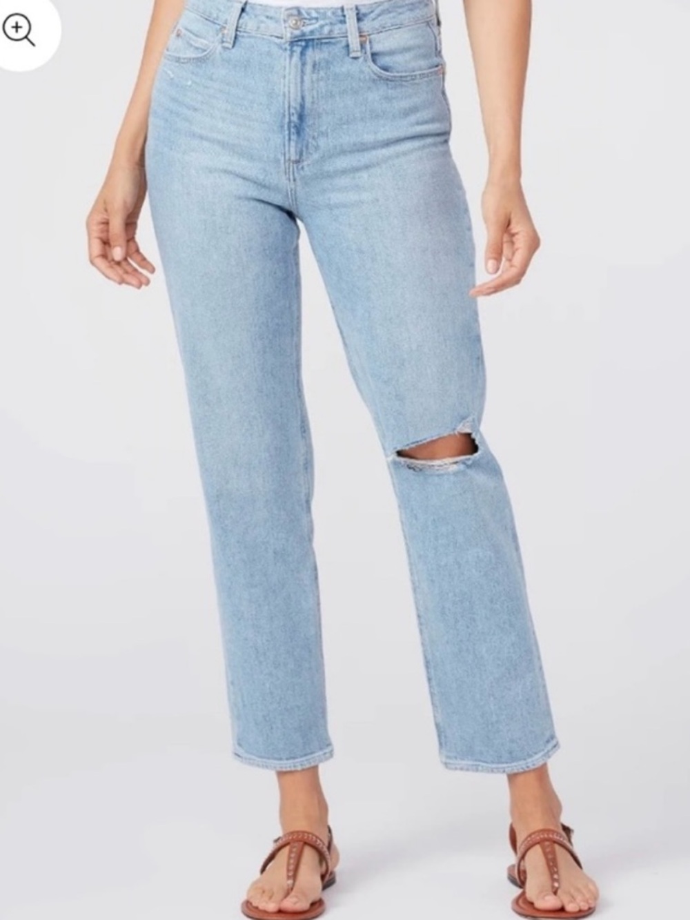 Paige Brigitte Light Blue Jeans Size 28 distracted ripped boyfriend mid rise